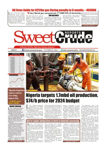 SweetCrude Weekly Edition - 25 Oct 2023