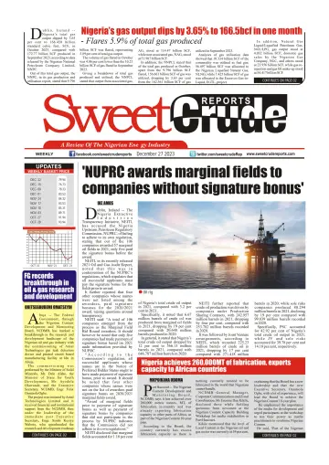 SweetCrude Weekly Edition - 27 十二月 2023