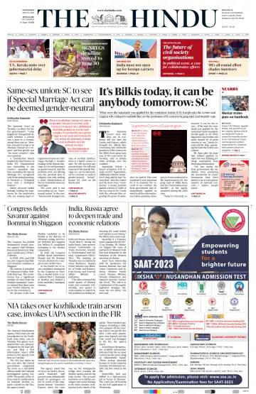 The Hindu (Bangalore) - 19 Apr 2023