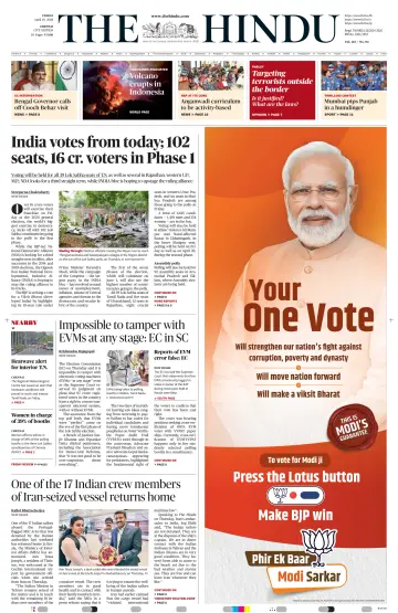 The Hindu (Chennai) - 19 Apr 2024