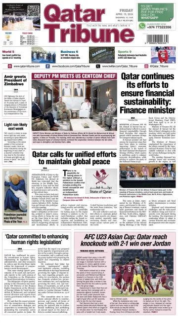 Qatar Tribune - 19 avr. 2024