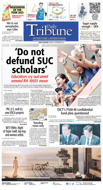 Daily Tribune (Philippines) - 15 Sep 2023