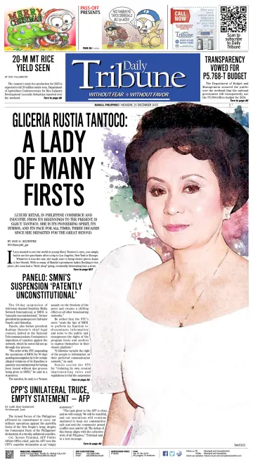 Daily Tribune (Philippines) - 25 Dec 2023