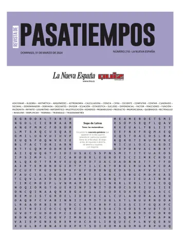 Pasatiempos | La Nueva España - 31 mars 2024