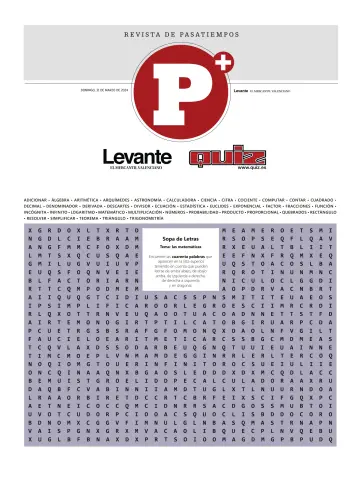 Pasatiempos | Levante EMV - 31 marzo 2024