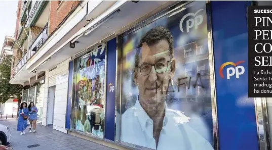 PINTADAS Y PEDRADAS CONTRA LA SEDE DEL PP