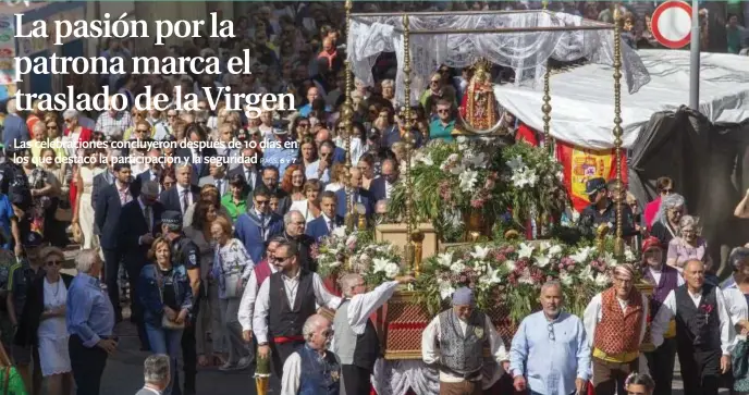 LA PASIÓN POR LA PATRONA MARCA EL TRASLADO DE LA VIRGEN