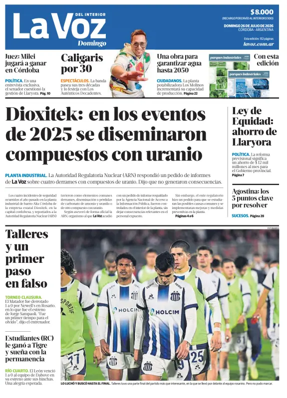 Tapa del diario