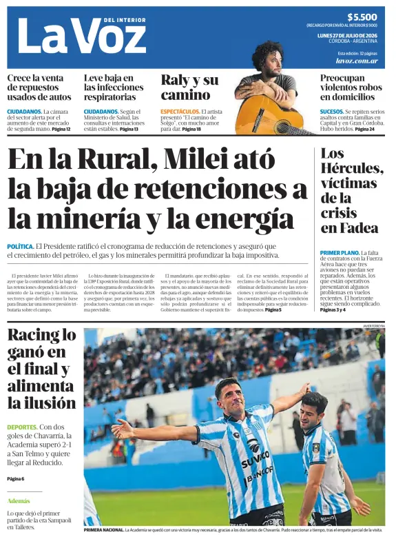 Tapa del diario