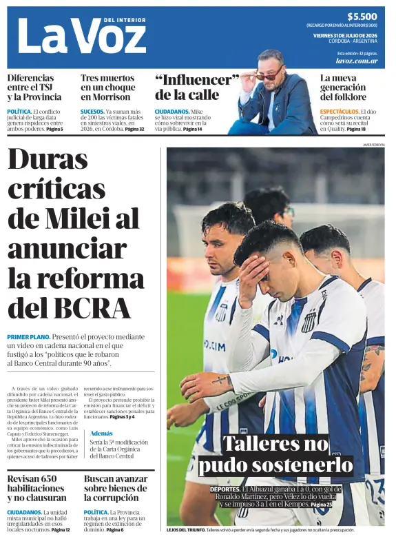 Tapa del diario