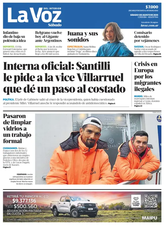 Tapa del diario
