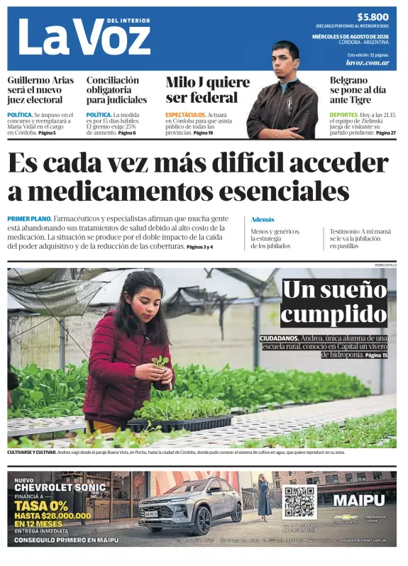 Tapa del diario