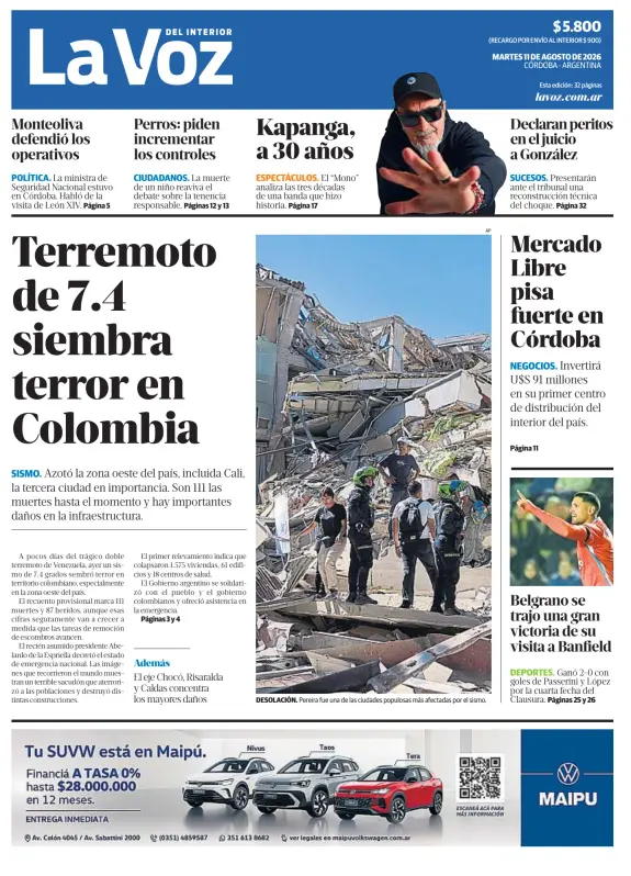 Tapa del diario