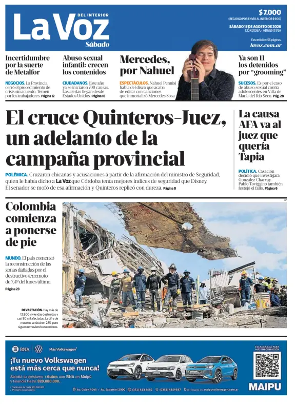 Tapa del diario