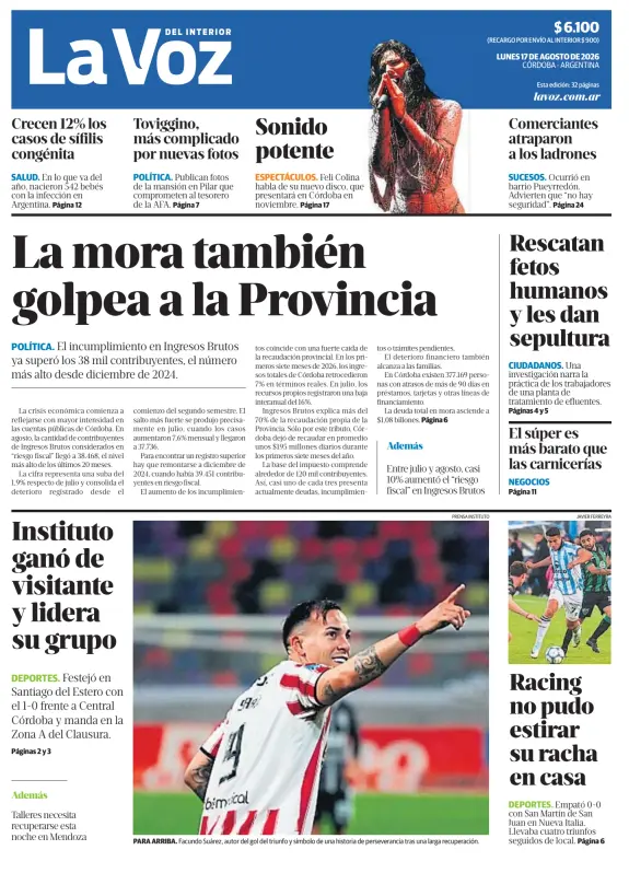 Tapa del diario