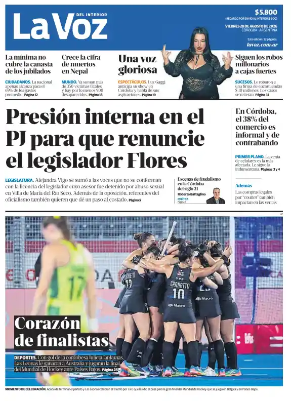Tapa del diario