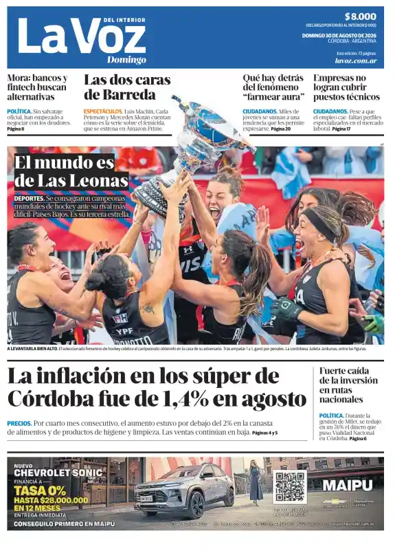 Tapa del diario