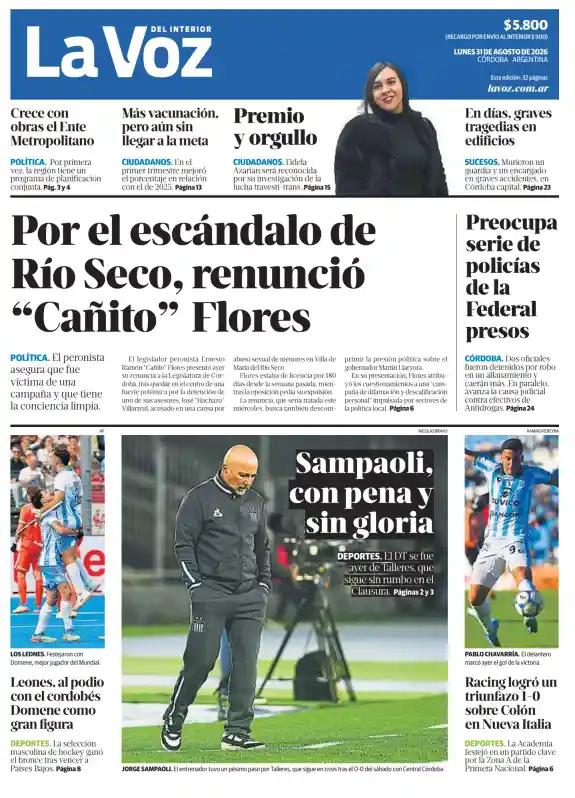 Tapa del diario