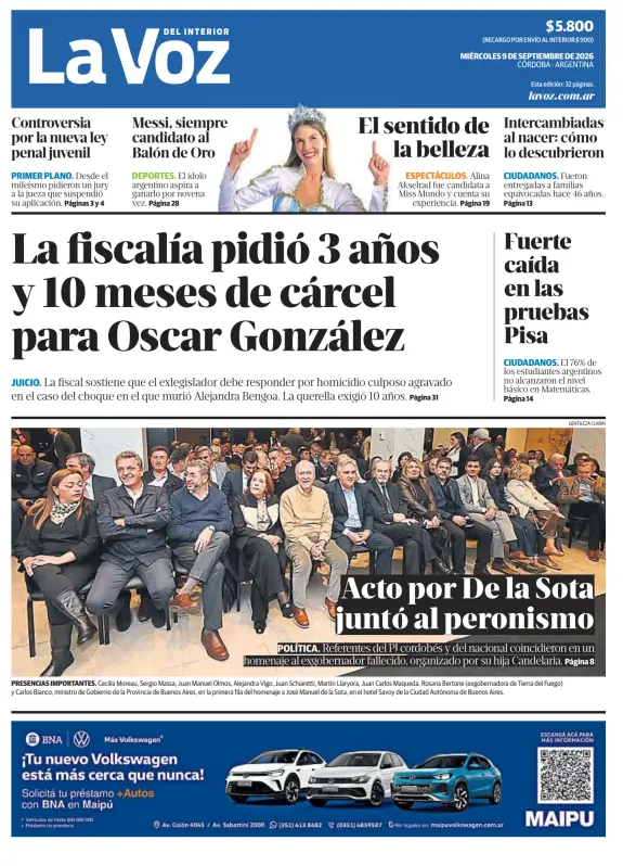 Tapa del diario