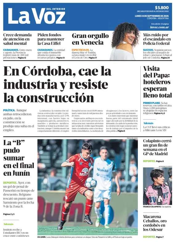Tapa del diario
