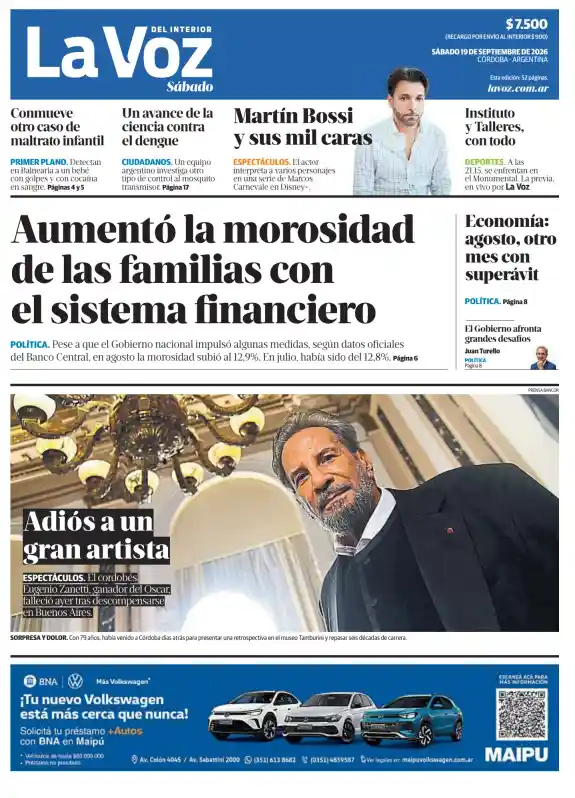 Tapa del diario