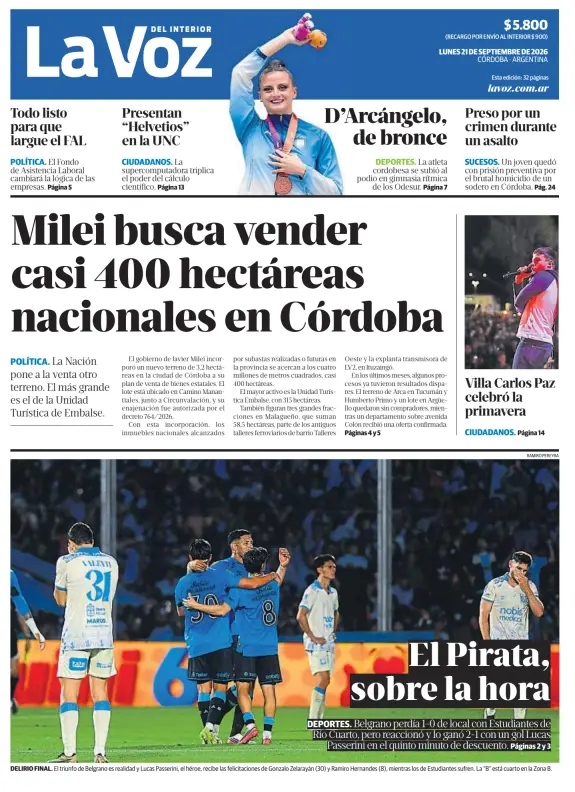 Tapa del diario