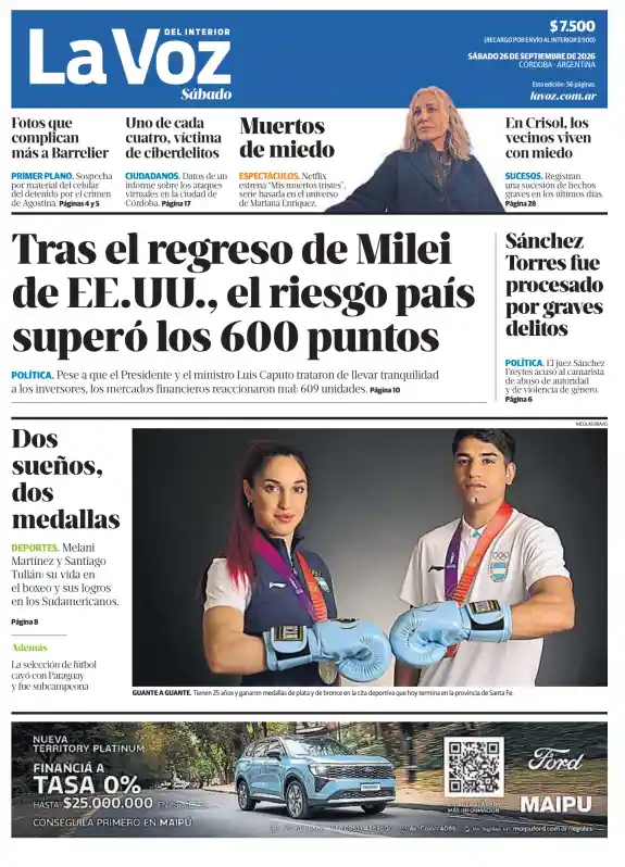 Tapa del diario