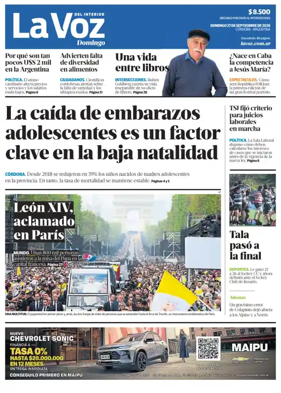 Tapa del diario