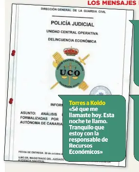 LOS MENSAJES INTERVENIDOS POR LA GUARDIA CIVIL