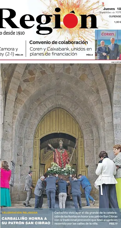 CARBALLIÑO HONRA A SU PATRÓN SAN CIBRAO