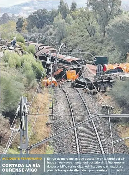 CORTADA LA VÍA OURENSE-VIGO