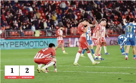 EL ALMERÍA CAE TRAS UNA MALA 2ª PARTE