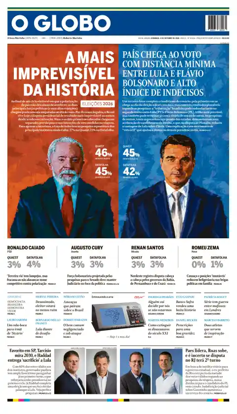 Capa do O Globo de 4 out