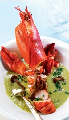 BOGAVANTE CON SETAS Y PURÉ DE APIO