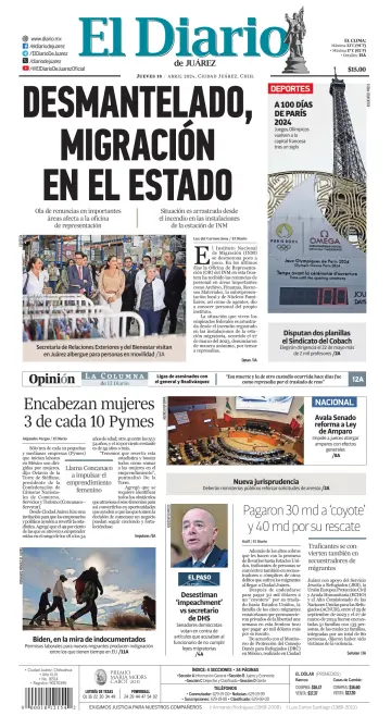 El Diario de Juárez - 18 апр. 2024
