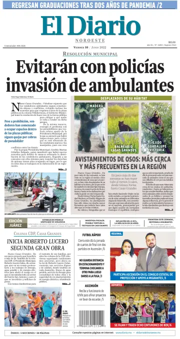 El Diario de Nuevo Casas Grandes - 10 juin 2022