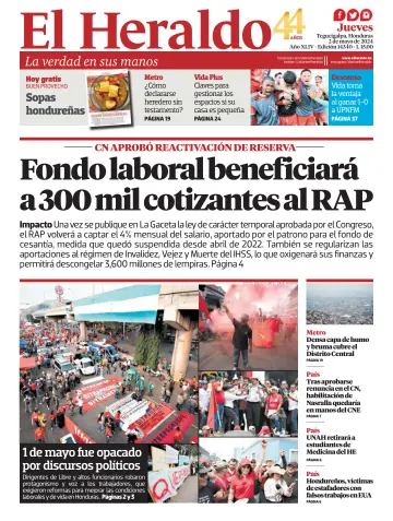 Diario El Heraldo - 02 май 2024