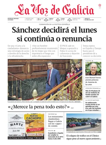 La Voz de Galicia (Santiago) - 25 四月 2024