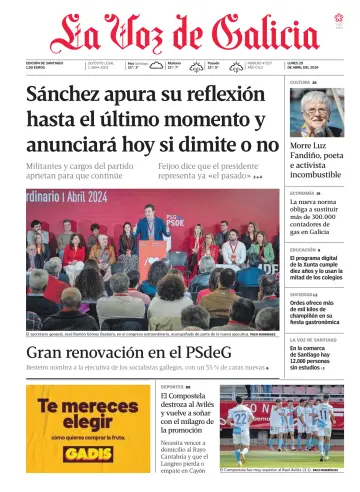 La Voz de Galicia (Santiago) - 29 abril 2024