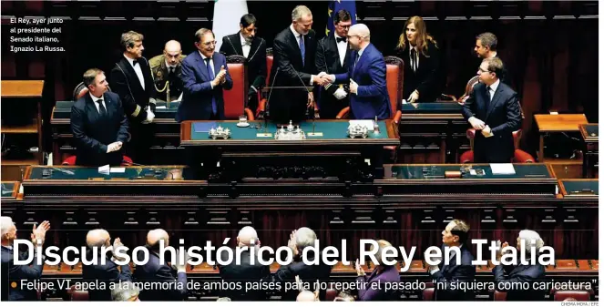 DISCURSO HISTÓRICO DEL REY EN ITALIA