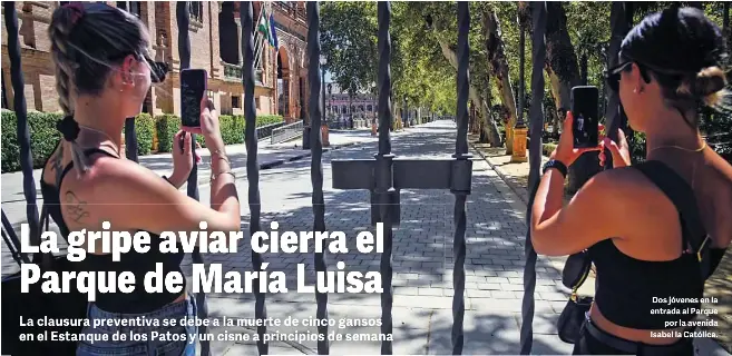LA GRIPE AVIAR CIERRA EL PARQUE DE MARÍA LUISA
