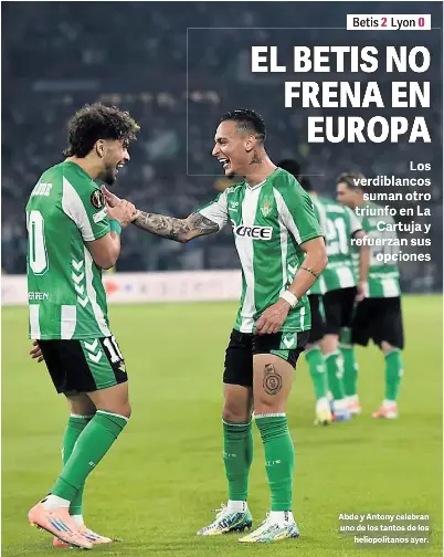 EL BETIS NO FRENA EN EUROPA