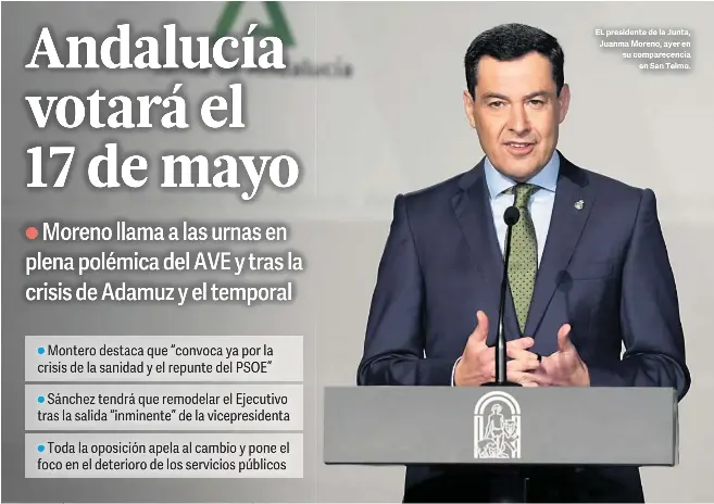 ANDALUCÍA VOTARÁ EL 17 DE MAYO
