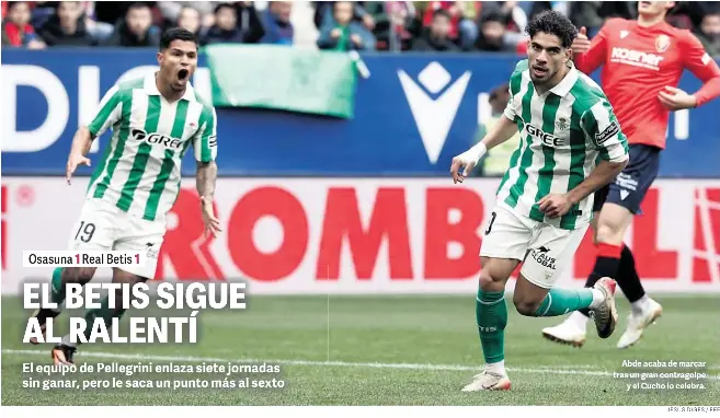 EL BETIS SIGUE AL RALENTÍ