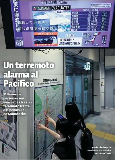 UN TERREMOTO ALARMA AL PACÍFICO