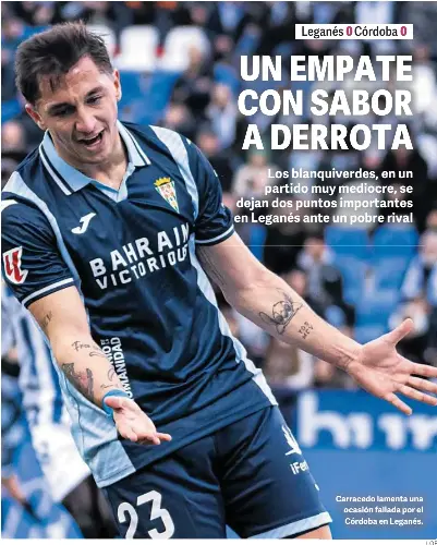 UN EMPATE CON SABOR A DERROTA