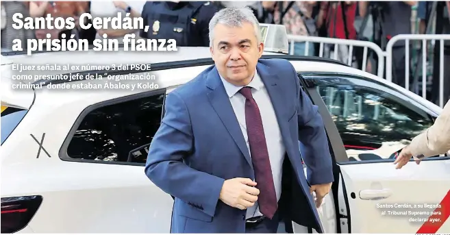 SANTOS CERDÁN, A PRISIÓN SIN FIANZA