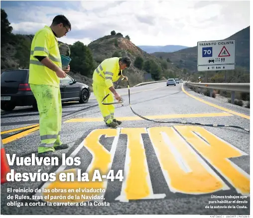 VUELVEN LOS DESVÍOS EN LA A-44