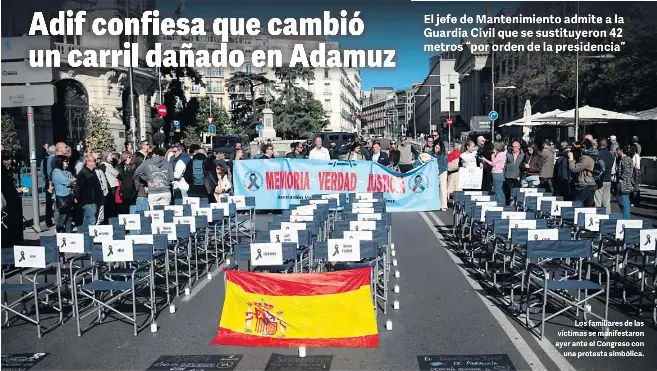 ADIF CONFIESA QUE CAMBIÓ UN CARRIL DAÑADO EN ADAMUZ