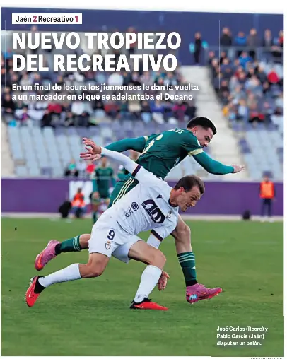 NUEVO TROPIEZO DEL RECREATIVO